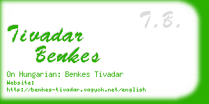 tivadar benkes business card